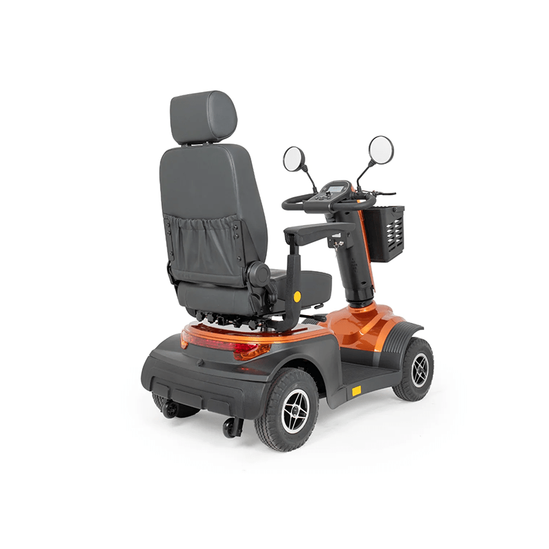 Savvy 8 - Mobility scooter with gray seat and orange base on a white background