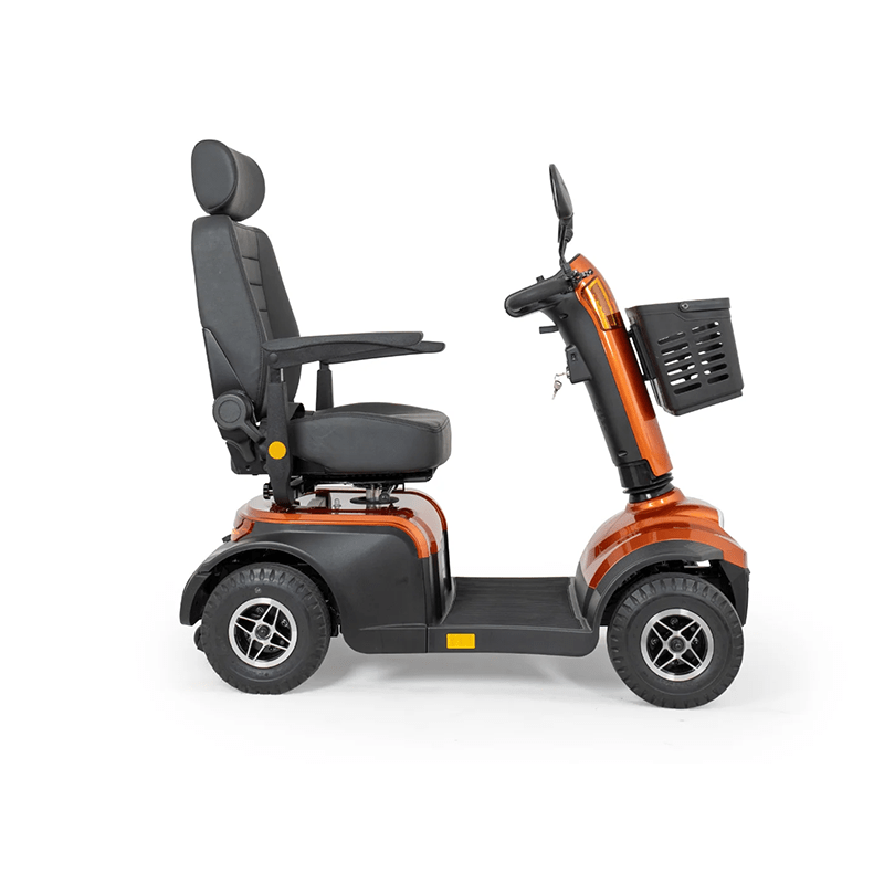 Savvy 8 - Orange and black mobility scooter on a white background