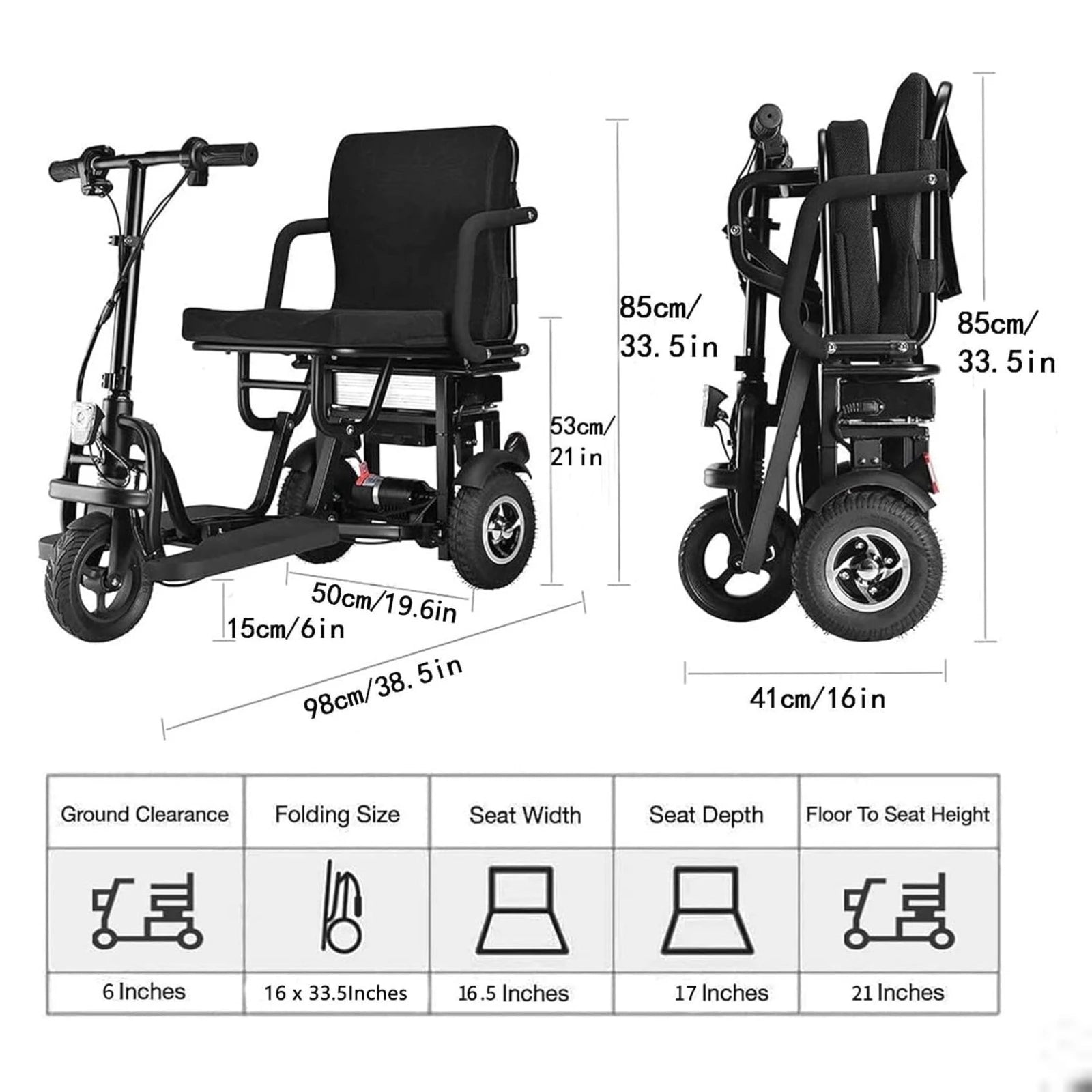 Z-Tec ZT-3 Lightweight Folding Scooter Ideal Boot Travel
