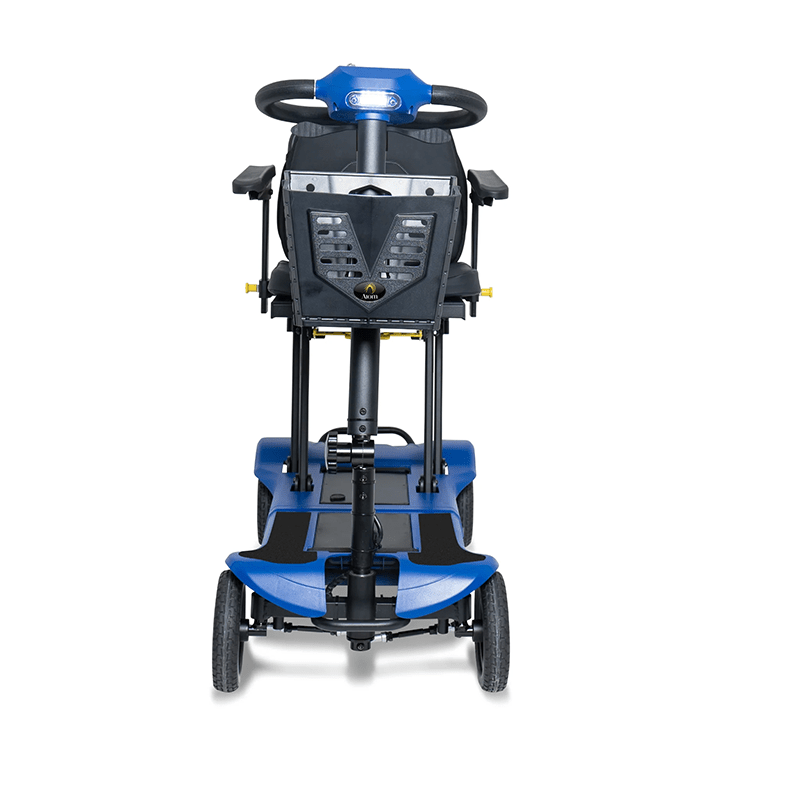 Atom Fold - Blue and black mobility scooter on a white background