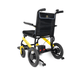 Atom Power Power Chair - Black and yellow electric wheelchair on a white background