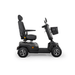 Scooterpac Savvy 8 Plus - Black mobility scooter with basket on a white background