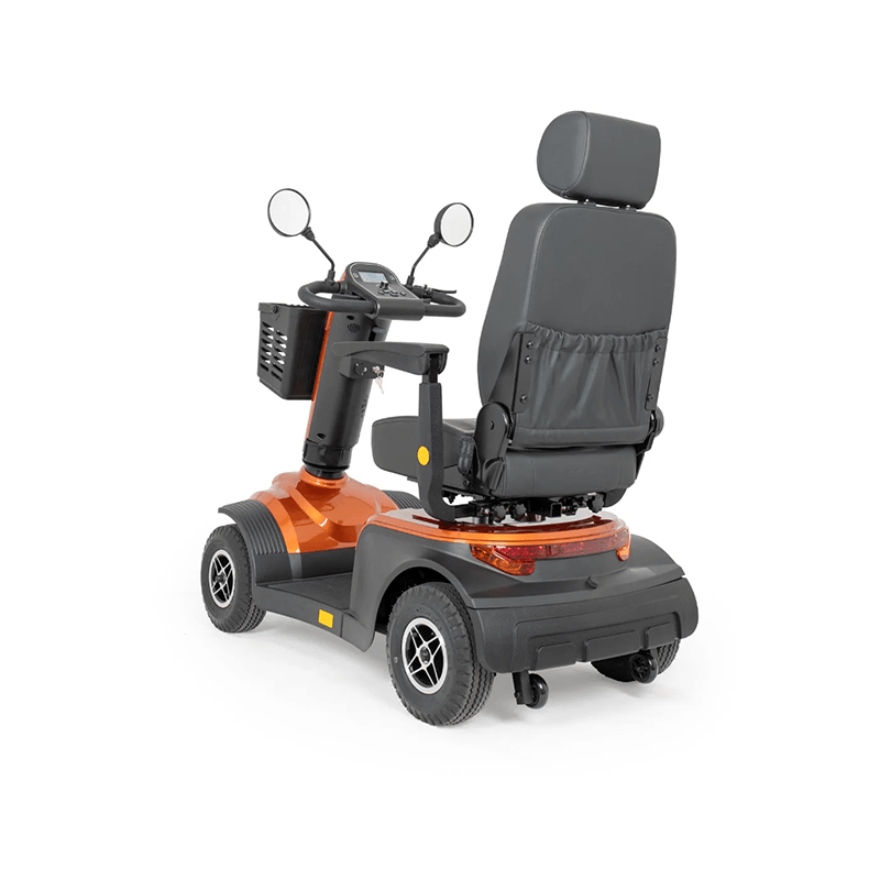 Savvy 8 - Gray and orange mobility scooter on a white background