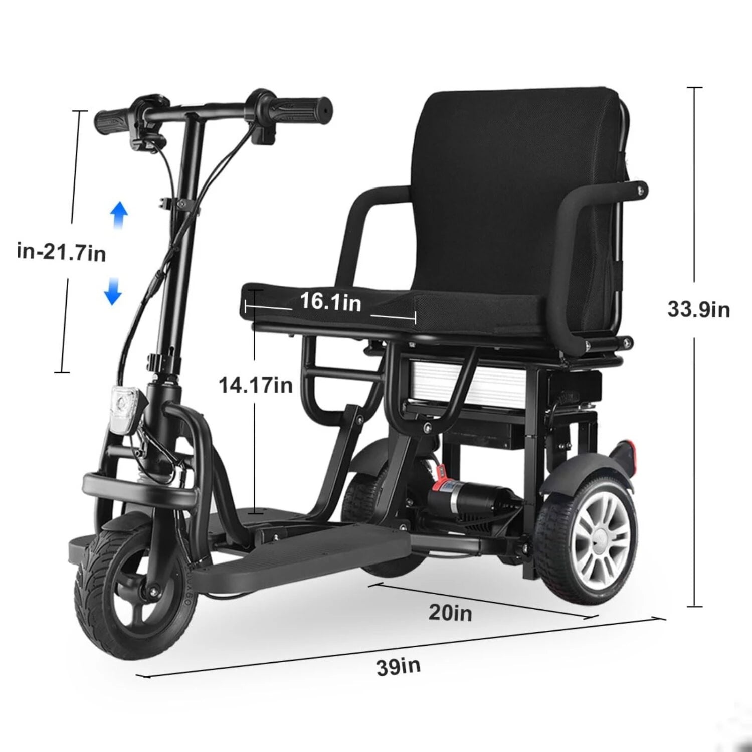 Z-Tec ZT-3 Lightweight Folding Scooter Ideal Boot Travel